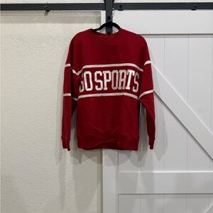 Abercrombie & Fitch Red “Go Sports” Crew Neck Sweater